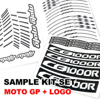 Fit Kawasaki Ninja H2 H2R Logo Moto GP Stripe 17 inch Wheel Rim Sticker - MC Motoparts