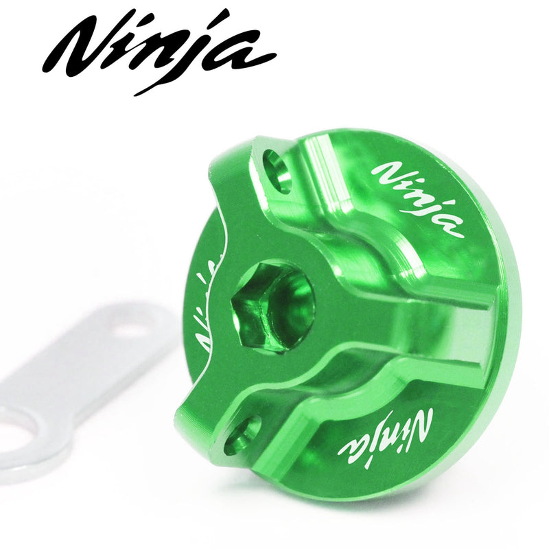 Fits Kawasaki Ninja 650R 650 400 ER-6F NINJA Logo Engraved Oil Filler Cap - MC Motoparts