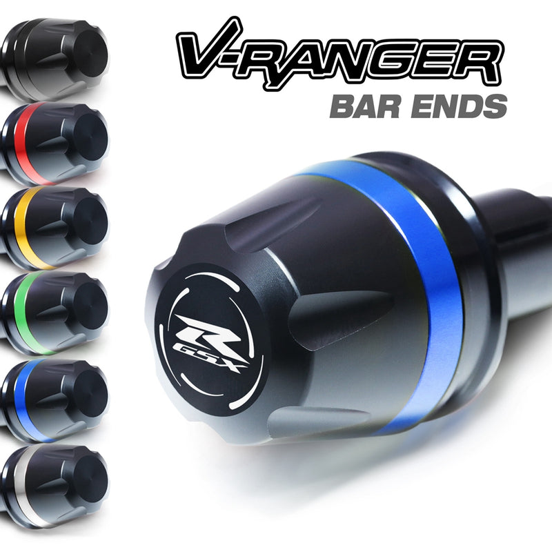 Fit Suzuki GSX-R 750 1100 600 Engraved V-Ranger Bar Ends - MC Motoparts