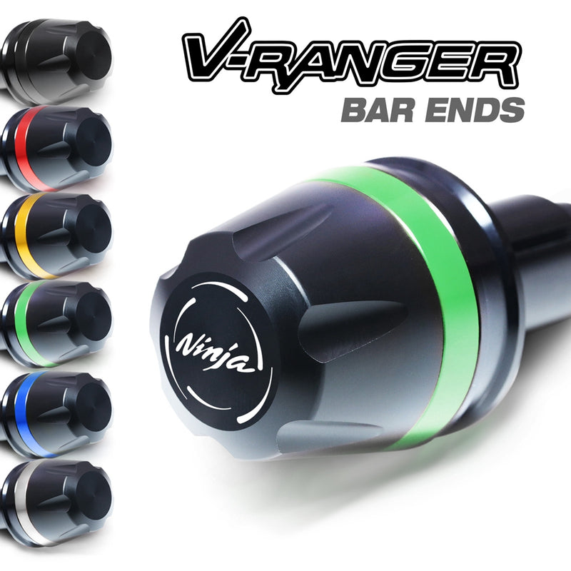 Fit Kawasaki ZX-6R ZX10R Ninja Engraved V-Ranger Bar Ends - MC Motoparts