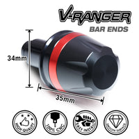 Fit Suzuki GSX-R 750 1100 600 Engraved V-Ranger Bar Ends - MC Motoparts