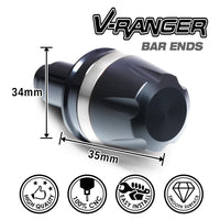 Fit Kawasaki Z1000 Z800 Z900RS Engraved V-Ranger Bar Ends - MC Motoparts