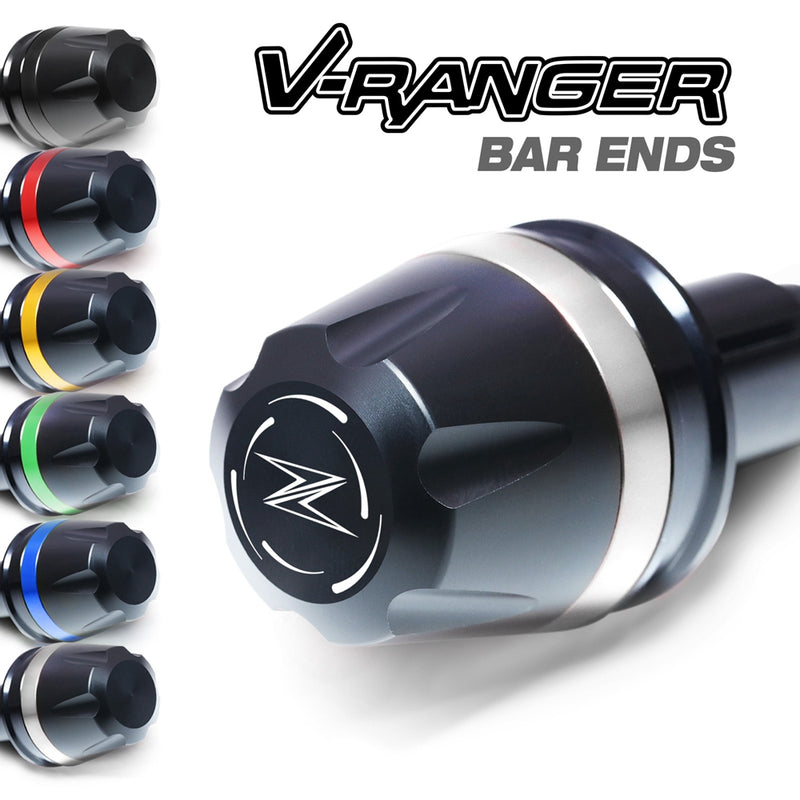 Fit Kawasaki Z1000 Z800 Z900RS Engraved V-Ranger Bar Ends - MC Motoparts