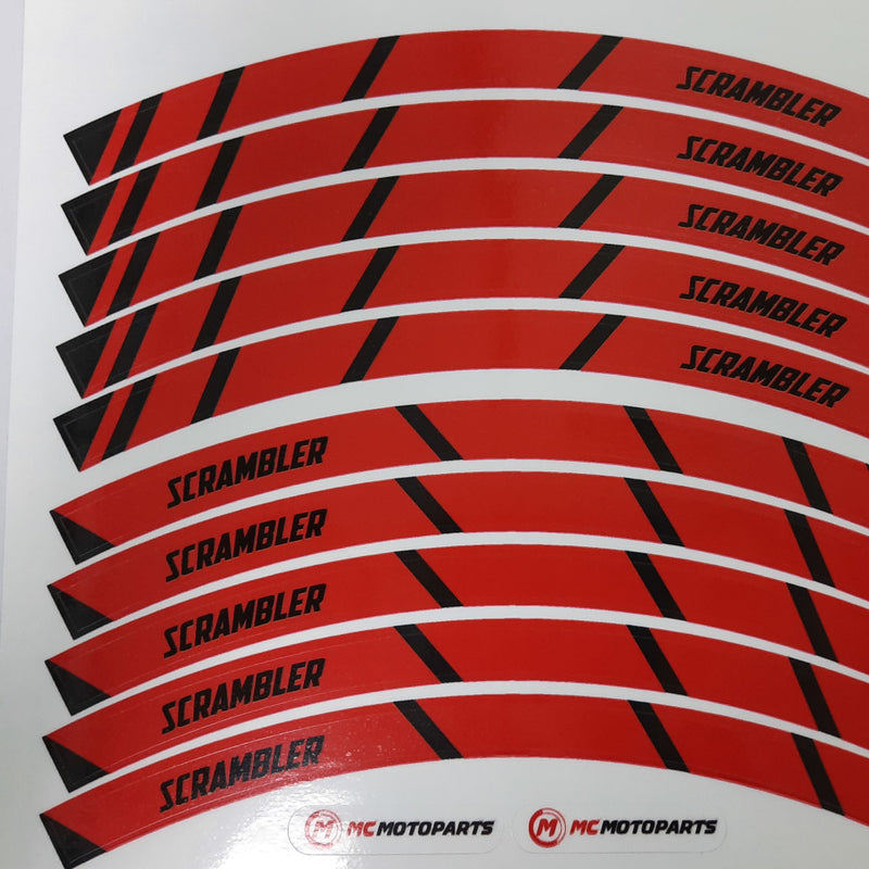 Fit Ducati SCRAMBLER Logo Strips Wheel Rim Edge Sticker - MC Motoparts