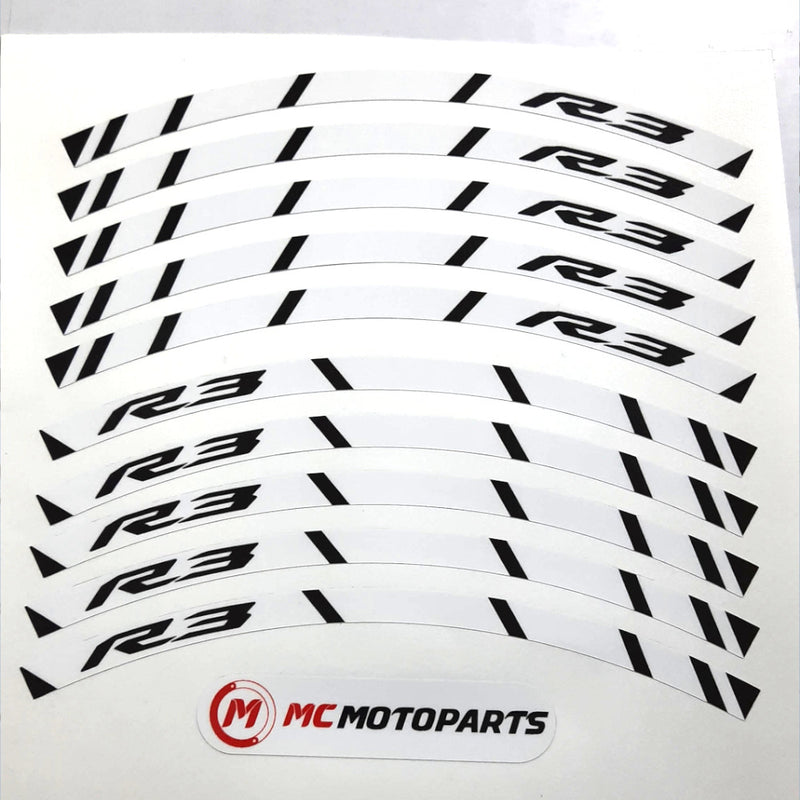 Fit Yamaha YZF R3 Logo Strips Wheel Rim Edge Sticker - MC Motoparts