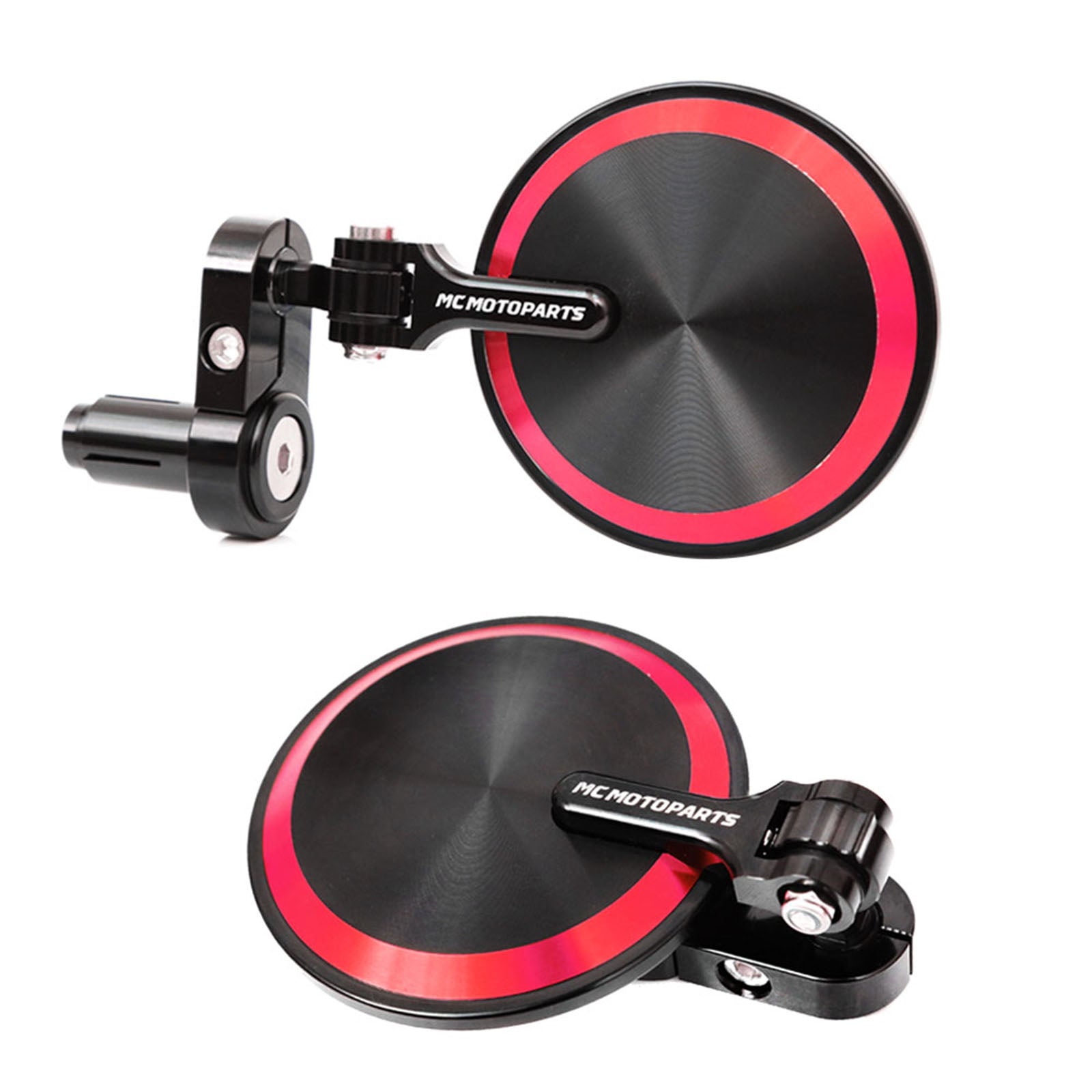 Fit Yamaha YZF R1 R6 Reborn CNC Bar End Mirrors Round Folding Set - MC Motoparts