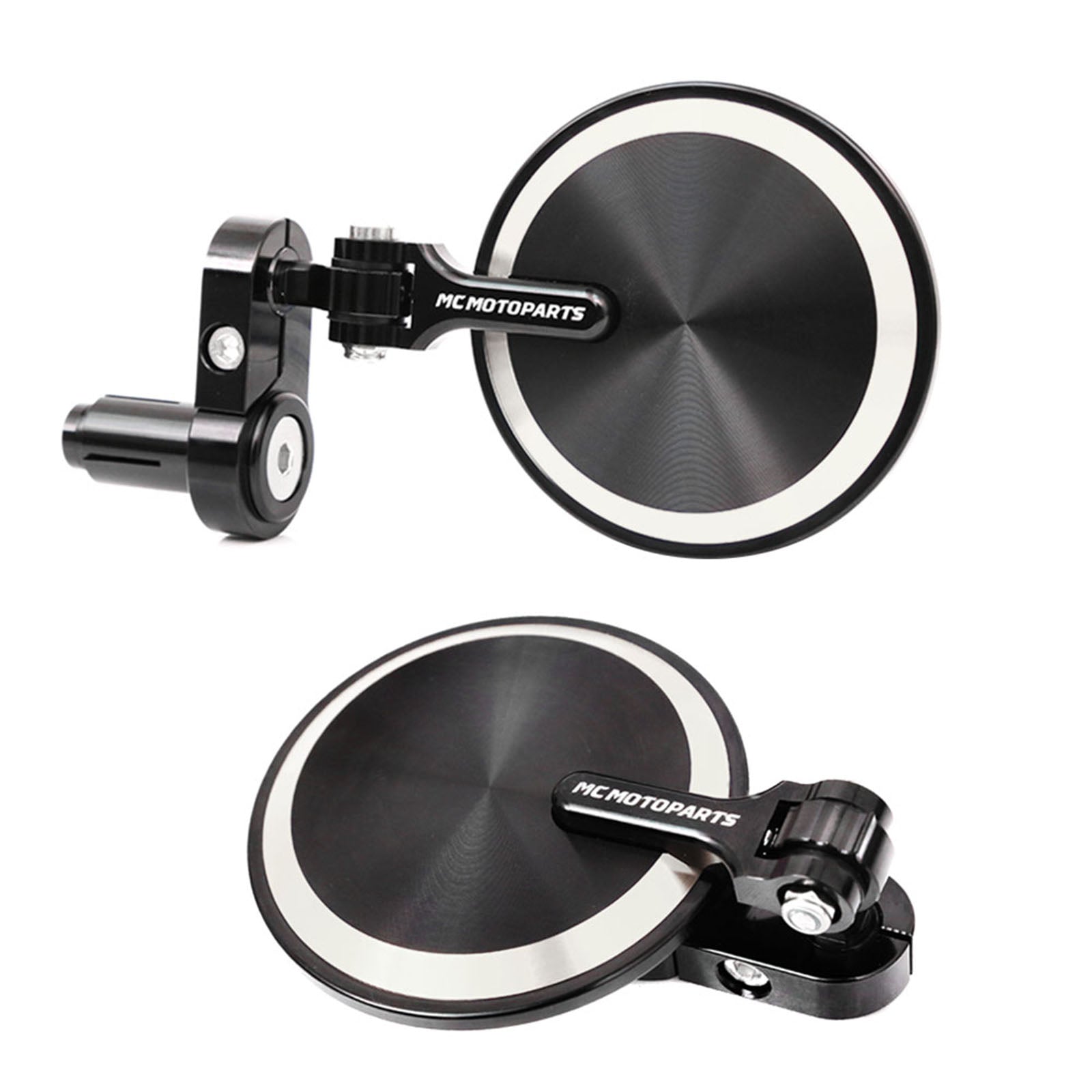 Fit Yamaha YZF R1 R6 Reborn CNC Bar End Mirrors Round Folding Set - MC Motoparts