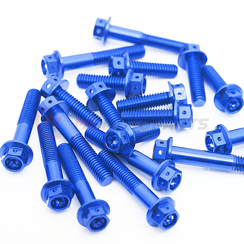 Blue Yamaha YZF R7 =MT-07 2022 CNC Crankcase Cover Bolt Kit Set