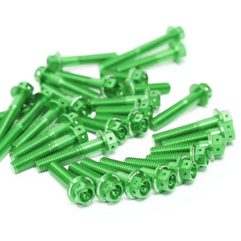 Green Kawasaki Z1000 2007-2009 CNC Crankcase Cover Bolt Kit