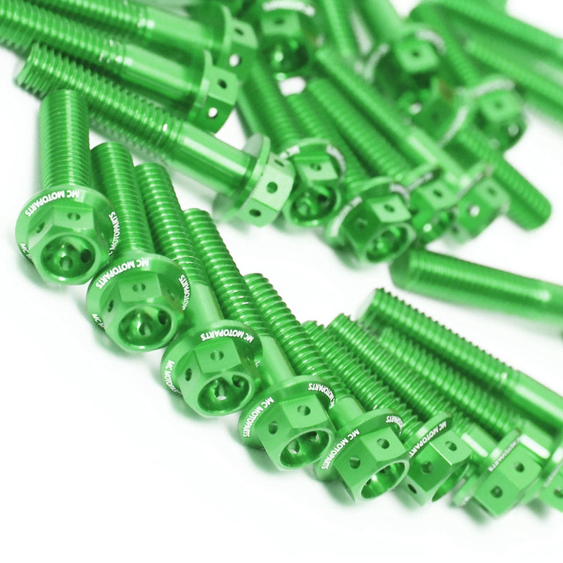 Green Kawasaki Ninja 650 2017-2022 CNC Crankcase Cover Bolt Kit Set