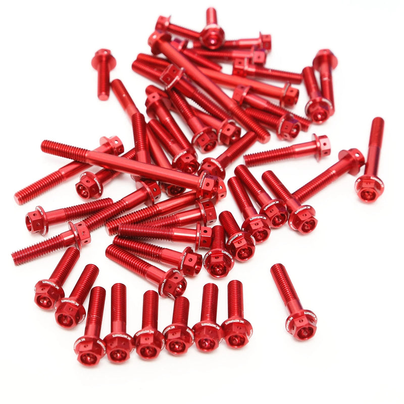 Red Honda CB600F Hornet 2009-2013 CNC Crankcase Cover Bolt Kit