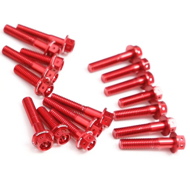 Red Yamaha YZF R3 R25 2014-2022 CNC Crankcase Cover Bolt Kit Set
