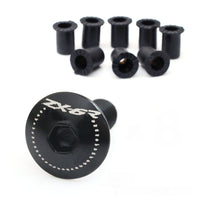 Fit Kawasaki Ninja ZX-6R 98-20 Engraved Logo Windshield Bolts - MC Motoparts