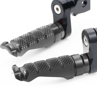 Fit Kawasaki ER6F ER6N Ninja 300 250R RFIGHT 25mm Adjustable Front Black Foot Pegs - MC Motoparts