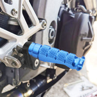Fits Yamaha TDM900 XJR1300 XJ6 R-FIGHT 25mm Adjustable Front Blue Foot Pegs - MC Motoparts