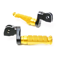 Fits Yamaha YZF R1 R3 R6 R25 R125 R-FIGHT 25mm Adjustable Front Gold Foot Pegs - MC Motoparts