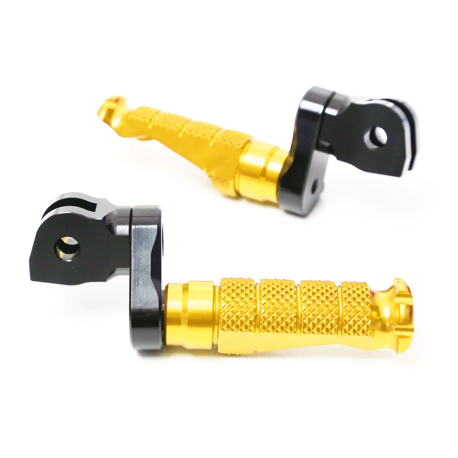 Fits Yamaha YZF R1 R3 R6 R25 R125 R-FIGHT 25mm Adjustable Front Gold Foot Pegs - MC Motoparts