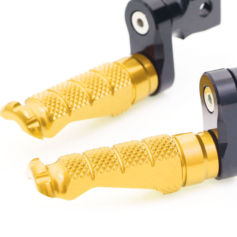 Fit Kawasaki ER6F ER6N Ninja 300 250R RFIGHT 25mm Adjustable Front Gold Foot Pegs - MC Motoparts