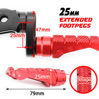Fit Ducati Monster 600 821 S2R S4R RFIGHT 25mm Extension Front Red Foot Pegs - MC Motoparts