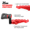 Fit Suzuki GSF1200 GSF650 GSR750 RFIGHT 25mm Adjustable Front Red Foot Pegs - MC Motoparts
