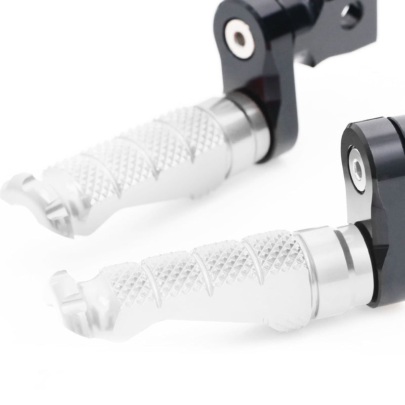 Fit Triumph Scrambler Speed Triple Sprint GT RFIGHT 25mm Extension Front Silver Foot Pegs - MC Motoparts