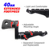 Fit BMW S1000R S1000RR R1200GS RFIGHT 40mm Extension Front Black Foot Pegs - MC Motoparts