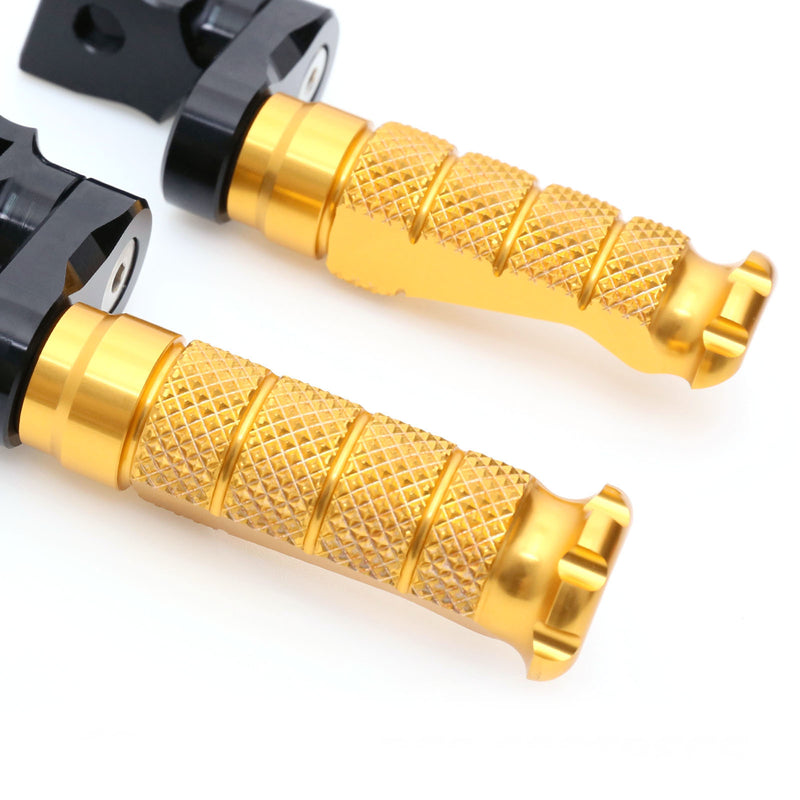 Fit Triumph Scrambler Speed Triple Sprint GT RFIGHT 40mm Lowering Front Gold Foot Pegs - MC Motoparts