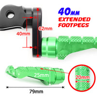 Fit Suzuki GSX-R 1000 600 750 RFIGHT 40mm Extension Front Foot Pegs - MC Motoparts