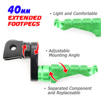 Fit Triumph Scrambler Speed Triple Sprint GT RFIGHT 40mm Extension Front Foot Pegs - MC Motoparts