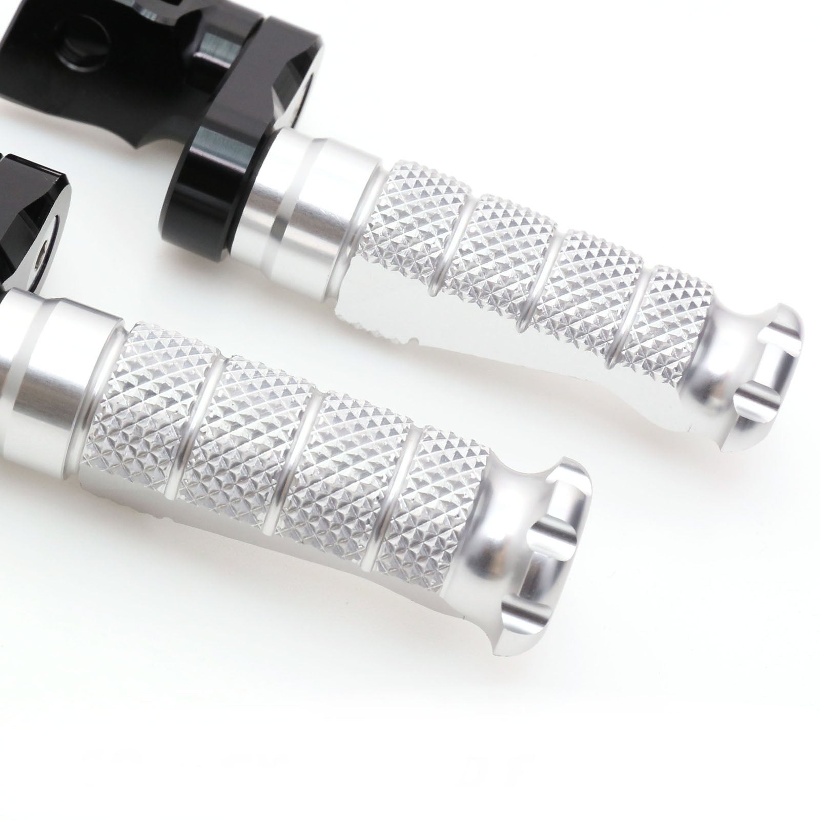 Fit Triumph Scrambler Speed Triple Sprint GT RFIGHT 40mm Extension Front Silver Foot Pegs - MC Motoparts
