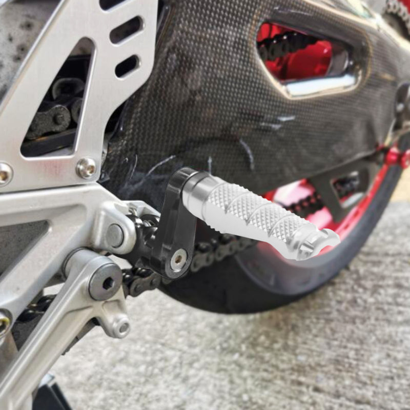 Fit Buell 1125R S1 S3 X1 XV12R RFIGHT 40mm Multi-step Front Silver Foot Pegs - MC Motoparts