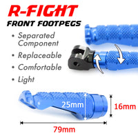 Fits Honda CBR1000RR CBR600RR RFIGHT Front Blue Foot Pegs - MC Motoparts