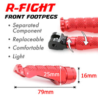 Fits Ducati Monster 600 821 S2R S4R RFIGHT Front Red Foot Pegs - MC Motoparts