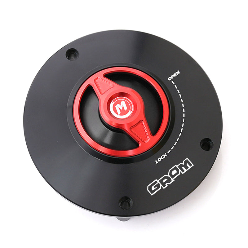 Red fuel cap Fit Honda Grom 2016-2020 REVO Logo Engraved Quick Lock Fuel Cap