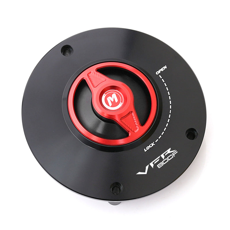 Red fuel cap Fit Honda VFR800F 2014-2020 REVO Logo Engraved Quick Lock Fuel Cap