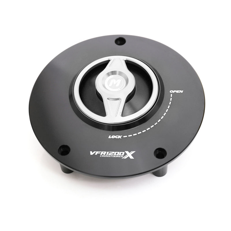 Silver fuel cap Fit Honda VFR1200X CROSSTOURER REVO Logo Engraved Quick Lock  Fuel Cap