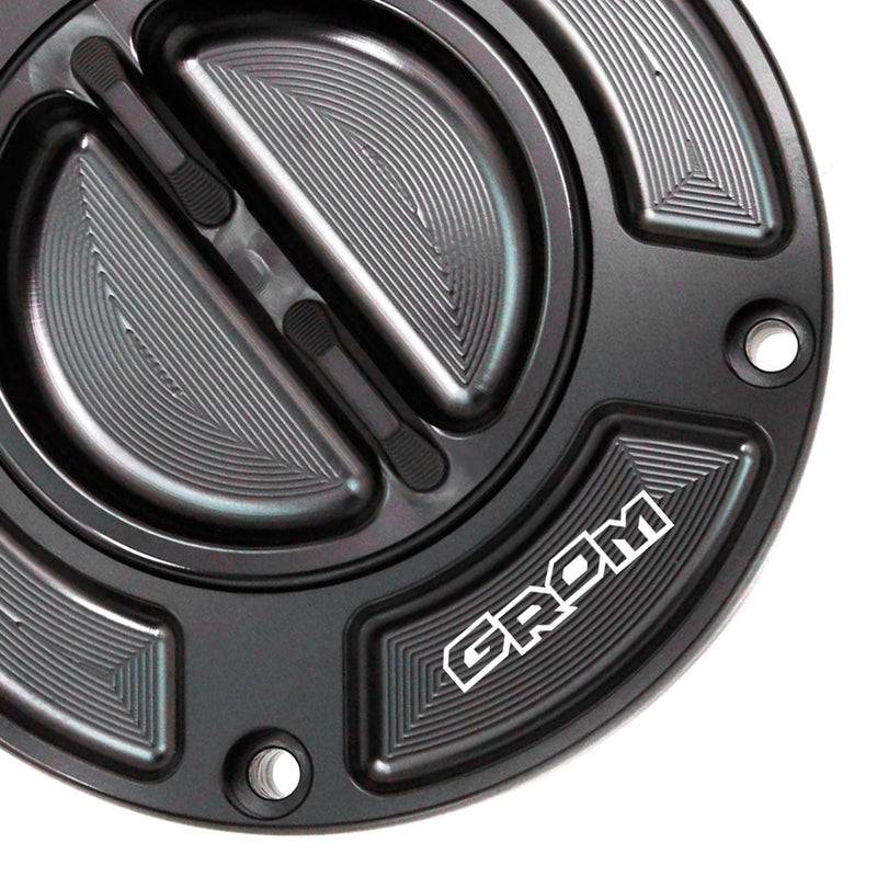 Black Fuel Cap Fit Honda Grom MSX125 2016-2020 Logo Engraved Keyless Fuel Tank Cap - MC Motoparts