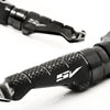 Suzuki SV650 SV1000 engraved front rider Black Foot Pegs