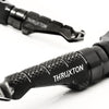 Triumph Thruxton R 16-19 engraved front rider Black Foot Pegs