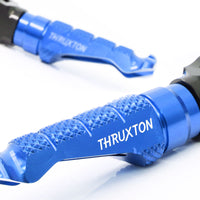 Triumph Thruxton R 16-19 engraved front rider Blue Foot Pegs