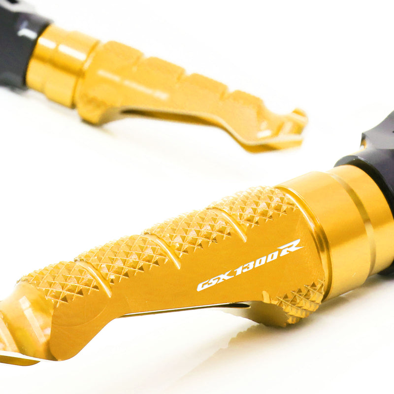 Suzuki B-King 08-16 engraved front rider Gold Foot Pegs