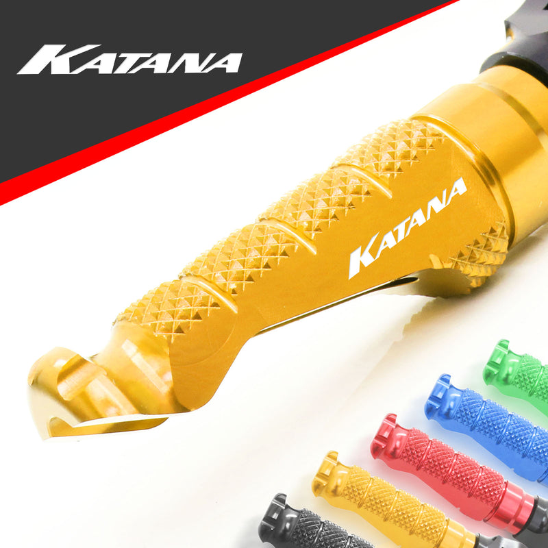 Suzuki GSX 1100 engraved front rider Gold Foot Pegs