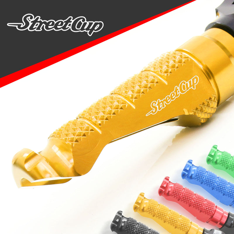 Triumph Street Cup engraved front rider Gold Foot Pegs