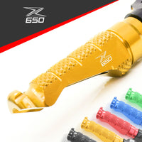 Kawasaki Z650 17-19 logo engraved front Gold Foot Pegs