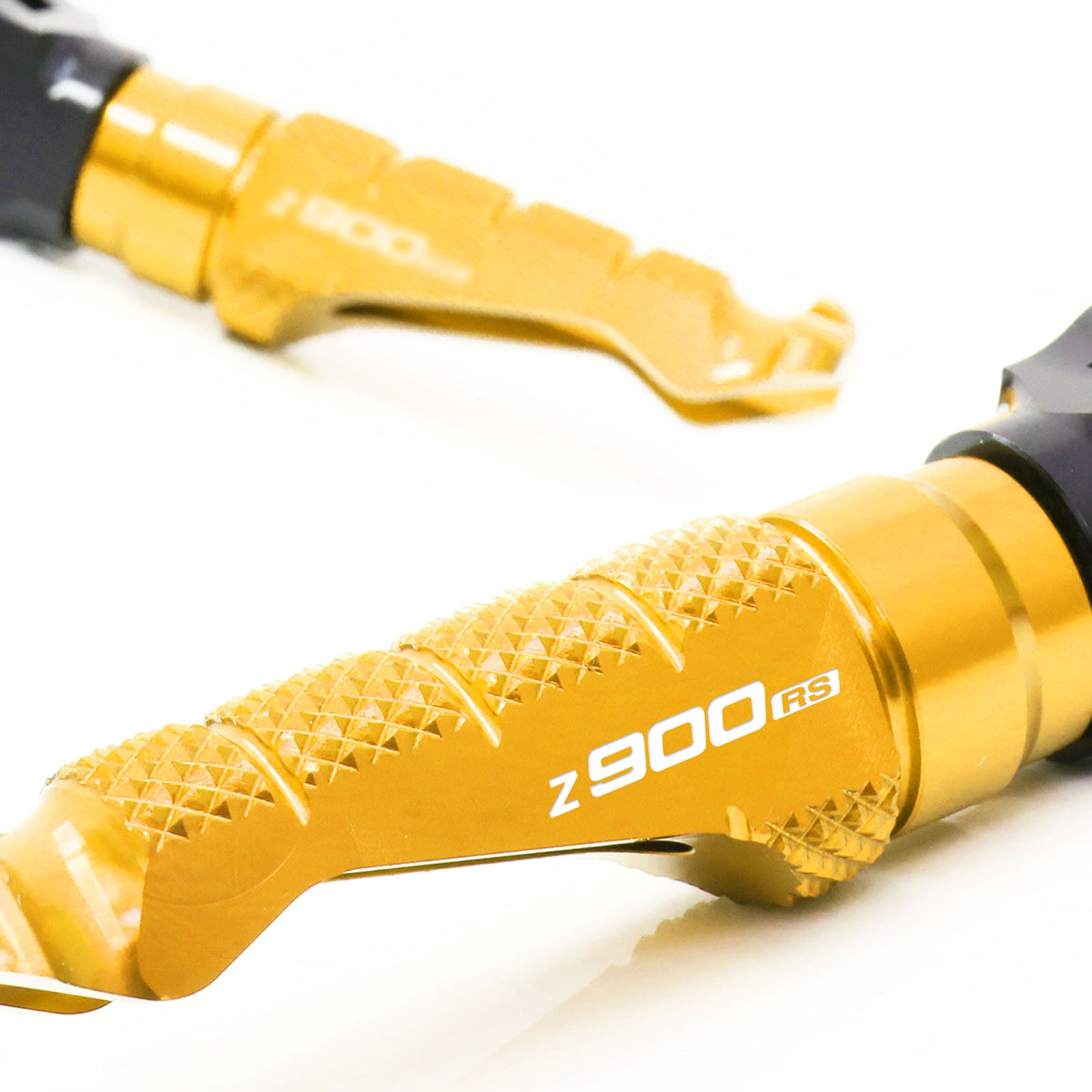 Kawasaki Z900RS Caf?Racer logo engraved front Gold Foot Pegs