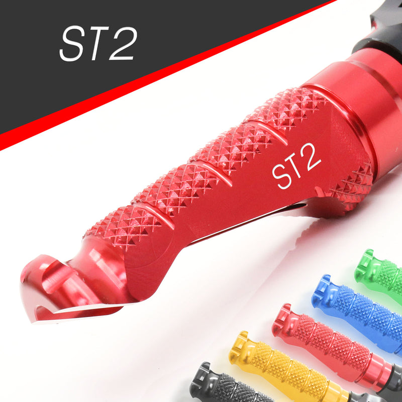 Ducati Sport Touring ST2 engraved front rider Red Foot Pegs