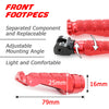Kawasaki Ninja ZX-6R ZX-9R logo engraved front Red Foot Pegs