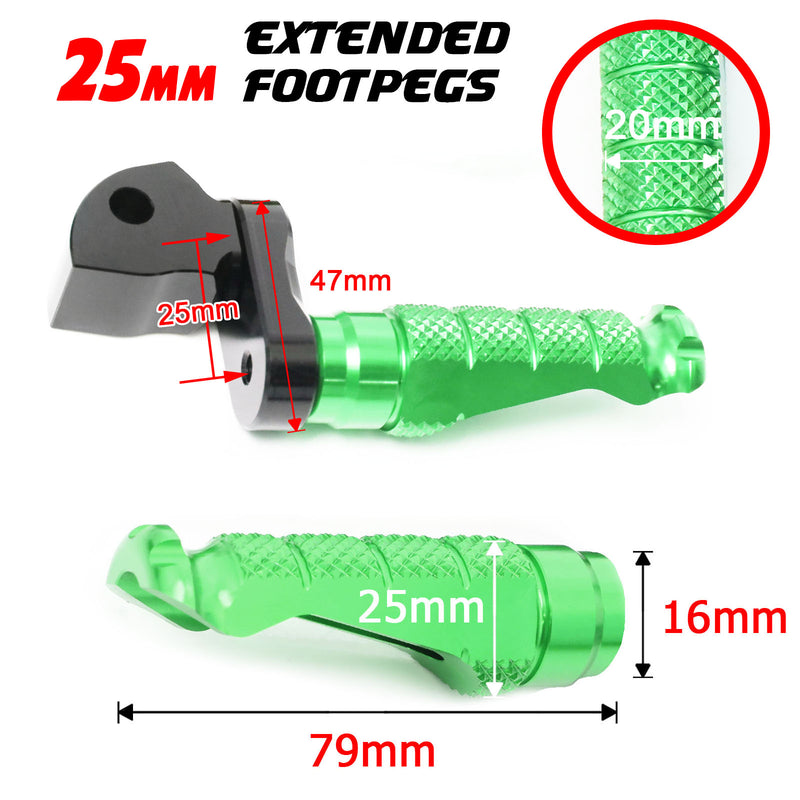 Fits Suzuki GSF650 GSF1200 25mm Extension Rear R-FIGHT Foot Pegs