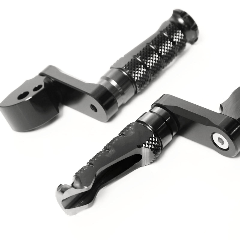 Fits Triumph Speed Four Speed Triple 40mm Adjustable Rear R-FIGHT Black Foot Pegs