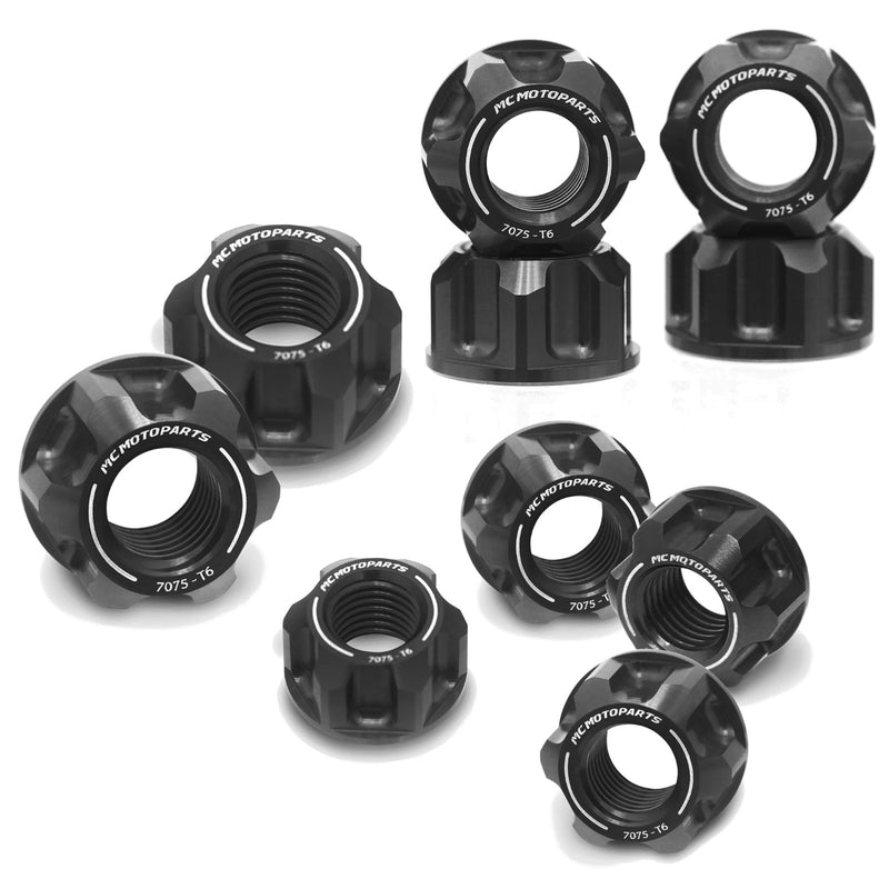 black mc motoparts honda monkey rear sprocket nut axle nut and sprocket nut kit set